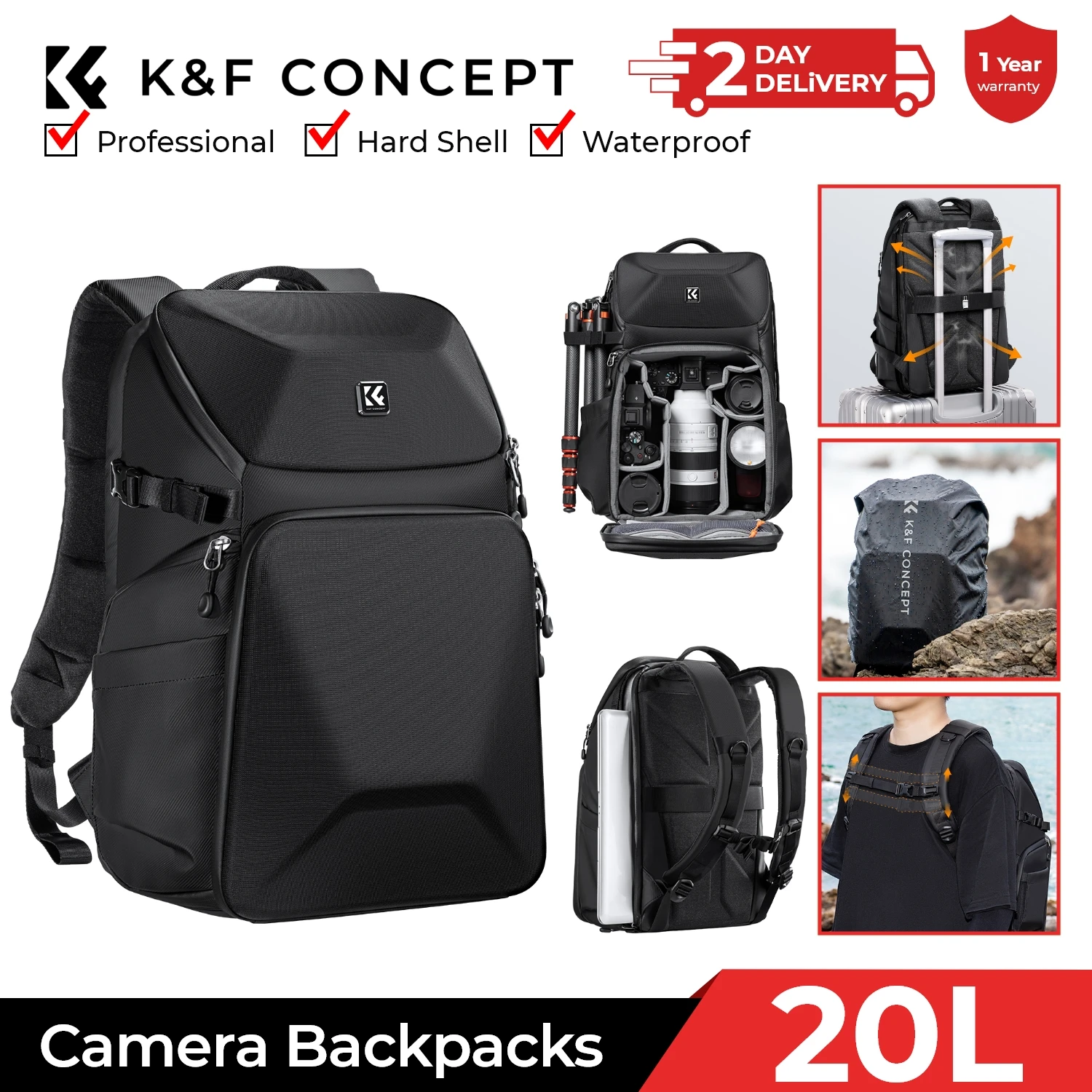 Laptop Accessories Box - Mochila para Cámara K&F CONCEPT de