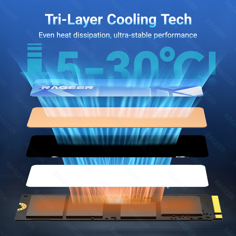 RAGEER M.2 2280 SSD Cooler - A - Laptop Accessories Cooling Pad reseña y precio