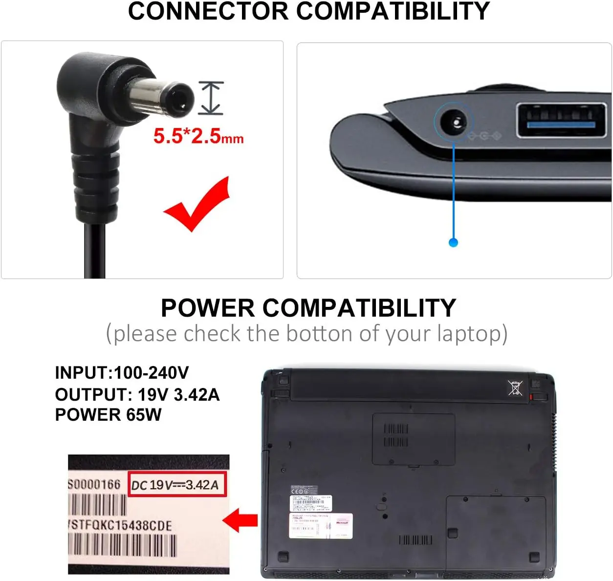 Cargador adaptador de CA para  - Laptop Accessories Shop reseña y precio
