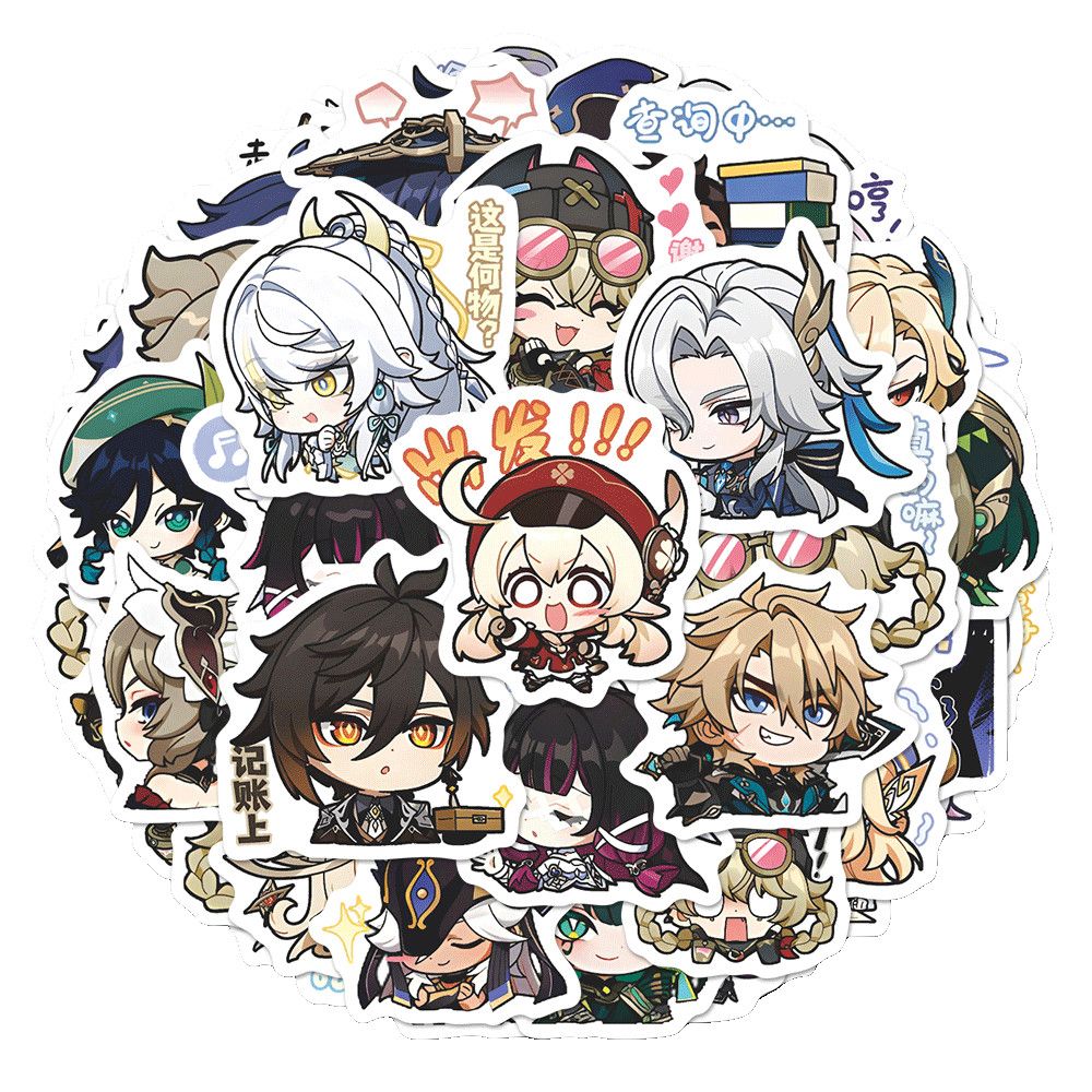64 pegatinas de anime de Gensh - Laptop Accessories Stickers reseña y precio
